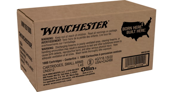 Image of Winchester USA RIFLE, 5.56x45mm NATO, 55 grain, Full Metal Jacket, Brass, Centerfire Rifle Ammo, 1000, WM1931000