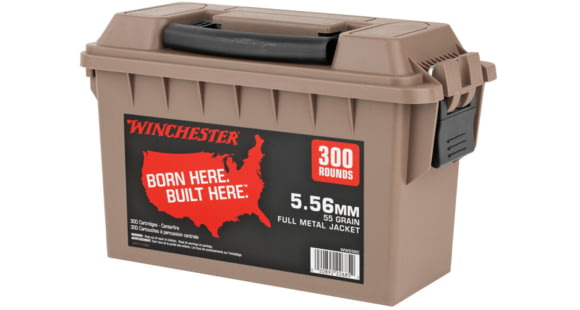 Image of Winchester USA White Box 5.56x45mm 55 Grain Full Metal Jacket Brass Rifle Ammo, 300 Rounds, WM193300C