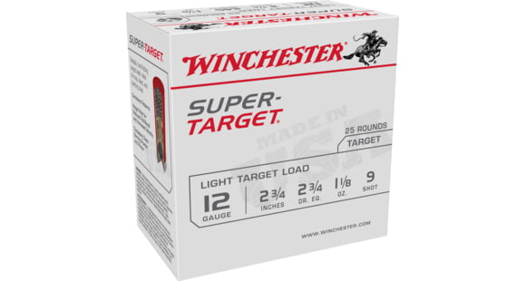 Image of Winchester USA Shotshell 12 Gauge 1 1/8 oz, 2.75in, 9 Shot Size, Centerfire Shotgun Ammo, 25 Rounds, TRGT129