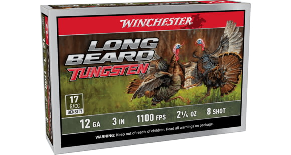 Image of Winchester Long Beard 12 Gauge 2 1/4oz 3in Shotgun Ammo, #8, 5 Rounds, LBT1238