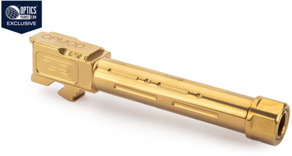 Image of Zaffiri OPMOD MG9 Glock 19 Threaded Pistol Barrel, Gold, ZP.19BTG.OPMOD