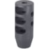 JE Machine Tech AR-15 Muzzle Brake, Wrench Flat w/Crush Washer, 1/2x28, Black, PS-MZ4GR