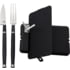 V NIVES Pineland CarniVore Dining Set, VG-10 Knife Blade, Black G10 Handles, Injection Molded Case, VPDS28PGBK