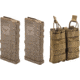 2 TRYBE Defense AR-15 Extended Grasp 10-Round Magazine and 1 TRYBE Defense Double 5.56 Magazine Pouch, FDE/Coyote Tan