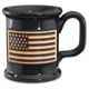Old Southern Brass Ceramic Handmade Coffee Mug, Embossed American Flag, Black/Gold, One Size, OSB-MUG-AF