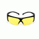 3M SecureFit Tactical Series SF603SGAF-TAC, Amber Scotchgard Anti-Fog lens, Black Frame, 10 ea/case, Black, One size fits most, SF603SGAF-TAC