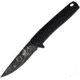 3V Gear Dia De Los Muertos Folding Knife, 3.75in Closed, 3in, 8Cr14MoV, Black Coated Blade, Black Grooved G10 Handle, VVV-GB-BC-MUERTOS