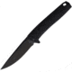 3V Gear Grooved G10 Naked React Folding Knife, 3.75in Closed, 3in, 8Cr14MoV, Black Coated Blade, Black Grooved G10 Handle, VVV-GB-BC-NAKED