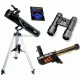 4-PC Ultimate Science Gift Package - Coronado 40mm-400mm Personal Solar Telescope PST, Bushnell 3 in Telescope 789669, Celestron Sky Maps 93722, Tasco Essentials 16x32 FRP Compact Binoculars ES1632
