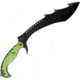 5.11 Tactical Kold Kukri Machete, 17in Overall, 10.88in Black Stonewash Aus-8 SS Sawback Blade, Green Synthetic Handle, Sheath, Black, 53033-999