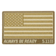 5.11 Tactical USA Patch - Unisex, Coyote, 1 SZ, 81024-120-1 SZ