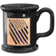 Old Southern Brass Ceramic Handmade Coffee Mug - Embossed Thin Blue Line American Flag 6F86E312, OSB-MUG-TBL