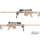6mmProShop Barrett Licensed M98B RMAD w/Folding Stock Airsoft AEG Sniper Rifle, Full Size, Tan, SW-016TN