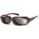 7 Eye Churada AirShield Sunglasses,Brown Crystal Frame,SharpView Gray +1.50 Reader Lens,S-M 164441B