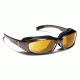 7 Eye Churada AirShield Sunglasses,Brown Crystal Frame,SharpView Yellow Lens,S-M 164443