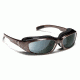 7 Eye Churada Sunglasses, Brown Crystal Frame, 24 - 7 Eclypse Gray Lens 164417