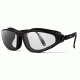 7Eye by Panoptix Mens AirShield Raptor FX Sunglasses, RX Ready, Glossy Black Frame, SharpView Clear Lens, S-L 110540