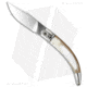 A.G.A. Campolin Diana Automatic Folding Knife, 3.75in, Stainless Steel, Clip Point Blade, Horn, Tan Handle, Tan/Steel, 8.50 inch, BHQ-34350