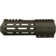 ABC RIFLE COMPANY Custom Hybrid Top Cut D-Front AR-10/DPMS LR-308 M-LOK Handguard, 7in, Olive Drab Green, HG10-CM-TCML7D-ODG