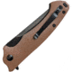 ABKT Tac Night Stalker Linerlock, 4.5in Closed, 3.5in Black Stonewash D2 Tool Steel Blade, Tan G10 Handle, Pocket Clip, AB007T