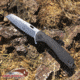 ABKT Tac Warthog Linerlock, 4.5in Closed, 3.25in Satin D2 Tool Steel Wharncliffe Blade, Black Micarta Handle, Thumb Pull, Pocket Clip, Black, AB046