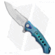 ADV Tactical Ronin Integral Flipper Folding Knife, 4.125in, CPM S35VN, Clip Point Blade, Titanium, Teal Handle, Teal/Gray, 9.25 inch, BHQ-94626