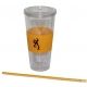 AES Optics Browning 20oz Insulated Cup, with Straw, Black-Gold 98911