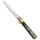 Aga Campolin AGA Campolin 11&quot; Frosolone Bayonet Stiletto Automatic Brazilian/Brass 5&quot; Satin, Black, Stainless Steel, adult, BHQ-84237