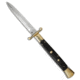 Aga Campolin AGA Campolin 13&quot; Swinguard Automatic Knife Brass/Ebony Wood 5.75&quot; Satin Dagger, Black, Stainless Steel, adult, BHQ-50739