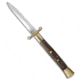 A.G.A. Campolin 13 Swinguard Automatic Folding Knife, 5.75in, Stainless Steel, Dagger Blade, Stag Horn, Brown Handle, Brass/Stag Horn, Brown/Steel, 13.00 inch, BHQ-50741