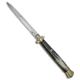 Aga Campolin AGA Campolin 18&quot; Italian Stiletto Knife Brazilian Horn/Brass 8&quot; Satin Bayonet, Black, Stainless Steel, adult, BHQ-51928