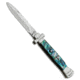 Aga Campolin AGA Campolin 9&quot; Maltese Cross Bayonet Italian Stiletto Knife Abalone 4&quot; Satin, Blue, Stainless Steel, adult, BHQ-83215
