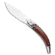 A.G.A. Campolin Diana Automatic Folding Knife, 3.75in, Stainless Steel, Clip Point Blade, Wood, Wood Handle, Wood/Steel, 8.50 inch, BHQ-120336