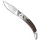 A.G.A. Campolin Diana Automatic Folding Knife, 3.75in, Stainless Steel, Clip Point Blade, Stag Horn, Brown Handle, Brown/Steel, 8.50 inch, BHQ-50637