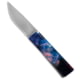 A.G.A. Campolin Dragonfly Gravity Folding Knife, 3.00in, 440C, Drop Point Blade, Steel, Blue/Pink/White Handle, Blue/Pink/White/Gray, 6.875 inch, BHQ-203201