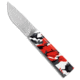 A.G.A. Campolin Dragonfly Gravity Folding Knife, 3.00in, 440C, Clip Point Blade, Steel, Camo/Red Handle, Camo/Red/Gray, 6.875 inch, BHQ-202259