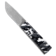 A.G.A. Campolin Dragonfly Gravity Folding Knife, 3.00in, 440C, Clip Point Blade, Steel, Camo/White Handle, Camo/White/Gray, 6.875 inch, BHQ-202258