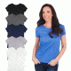 Agiato 6 Pack, Womens Short Sleeve Cotton Crew Neck T Shirt, Large, Black, Blue, Charcoal, Grey, Navy, White 6Pk.AG.TCCT.W.A.Vr.000L