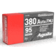 Aguila 380ACP 95gr Full Metal Jacket Pistol Ammo, 50 Per Box/10 Case, 1E802380