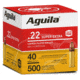Aguila Ammunition .22LR 40 Grain Plated Lead Round Nose, Brass Case, Ammo, 500 Rounds, 1B221115