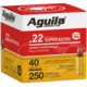 Aguila Ammunition .22LR HV SP 40 Grain Brass Case Rimfire Ammo, 250 Bulk PK, AGUI1B221100