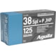 Aguila Ammunition .38 Special 125 Grain Jacketed Hollow Point Brass Cased Pistol Ammunition