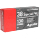 Aguila Ammunition .38 SPL 130 Grain Full Metal Jacket, Brass Case, Pistol Ammo, 50 Rounds, 1E382521