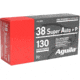 Aguila Ammunition .38 Super 130 Grain Full Metal Jacket Brass Cased Pistol Ammo, 50 Rounds, 1E382112