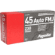 Aguila Ammunition .45 Auto 230 Grain Full Metal Jacket, Brass Case, Pistol Ammo, 50-Rounds, 1E452110
