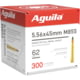 Aguila Ammunition 5.56x45mm NATO 62 Grain Green Tipped Full Metal Jacket Brass Cased Centerfire Rifle Ammunition