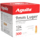 Aguila Ammunition 9mm Luger 124 Grain Full Metal Jacket, Brass Case, Pistol Ammo, 1115 ft/s, 300 Rounds, 1E092108