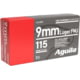 Aguila Ammunition 9mm Luger 115 Grain Full Metal Jacket (FMJ) Brass Cased Pistol Ammunition