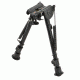 Aimtech Stud Mount 9-13 in Adjustable Lever Locking Pivot Notched Leg Bipod, Heavy Duty, Black, AFA-10756 