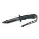 Aitor Hammerhead Fixed Blade Knife,5.9in Black Steel Blade,Black rubber Handle 16006